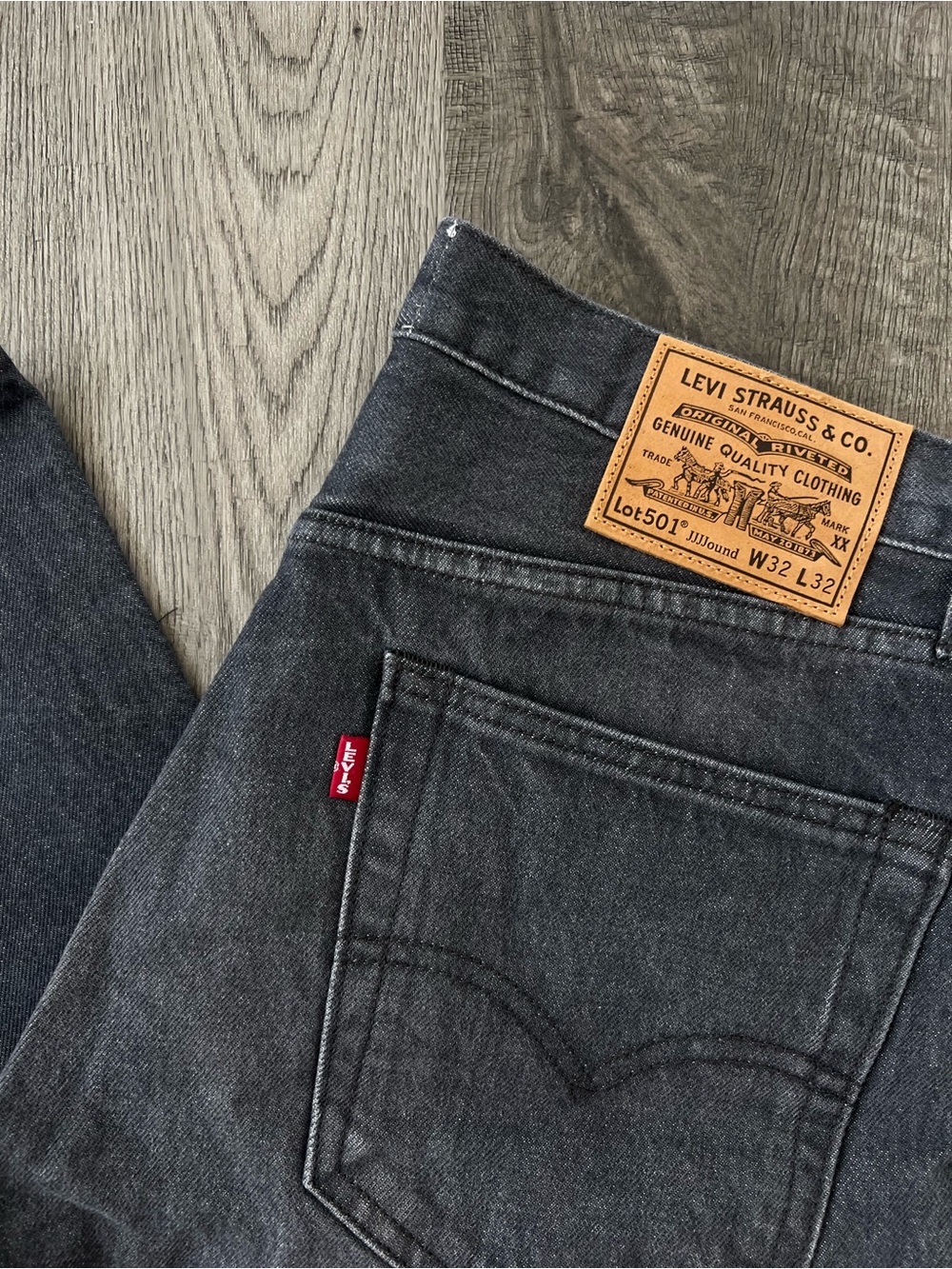 JJJJOUND Levi's Men's 501 Jeans in Charcoal Black
